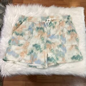 SONOMA fleece shorts woman’s size OX color called green blue cloud NWT p…